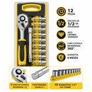 Kit Jogo de Soquetes 1/2" 12 Peças Bomvink BOM-3210 com Catraca