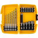 Jogo Combinado de Brocas e Bits Vonder com 19 Peças Encaixe 1/4"