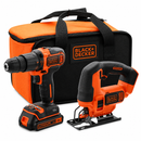 Kit Parafusadeira/Furadeira de Impacto e Serra Tico-Tico BLACK+DECKER 20V com Bateria