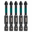 Jogo de Ponteiras Bits de Impacto Phillips PH2 50 mm 1/4" SATA – 5 Peças