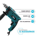 Furadeira de Impacto Philco PFU01MF 650W com Maleta e Acessórios